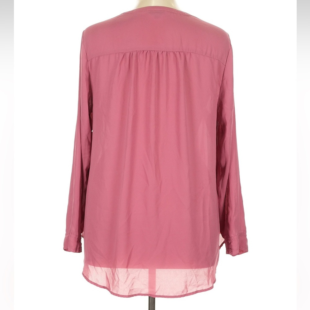 Torrid Dusty Rose Georgette Hi-Low Pullover Long Sleeve Blouse Plus Size 1X - Picture 6 of 9